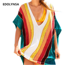 STRIPED CROCHET BEACH COVER UP