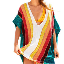 STRIPED CROCHET BEACH COVER UP