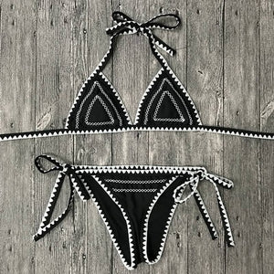 2017 New Sexy Bikinis Women Swimwear Push Up Swimsuit Halter Top Biquini Padded Bathing Suit Bandage Brazilian Bikini Set