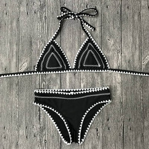 2017 New Sexy Bikinis Women Swimwear Push Up Swimsuit Halter Top Biquini Padded Bathing Suit Bandage Brazilian Bikini Set