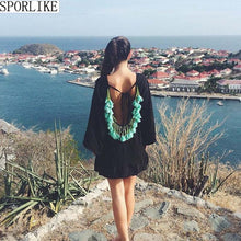 BACKLESS TASSEL BIKINI COVER UP