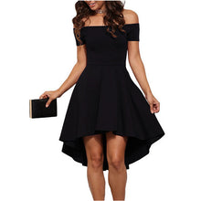 Women Burgundy Blue princess dresses 2018 New summer Off the Shoulder  Short Sleeves Knee-length A-Line dress Vestidos