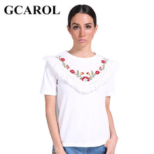 GCAROL 2018 Euro Style Embroidery Floral Women T-shirt O Neck Tassels Design White Tops Early Spring Summer Pullover