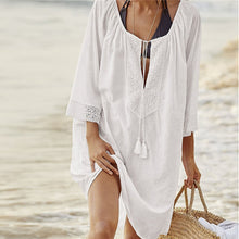 HOLLOW LACE COVER UP