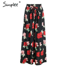 Simplee High split print long skirt women Summer style sash floral maxi skirt female 2018 Streetwear casual  beach boho skirt