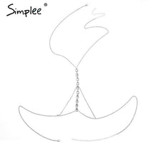 Simplee Charm gold body chain ladies Rhinestone sexy bikini body chain jewelry Luxury boho beach body accessories 2018