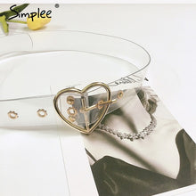 Simplee Fashion transparent pvc women belt Gold eyelet buckle strap white waist belt 2018 New casual waistband accessories lady