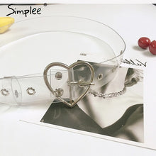 Simplee Fashion transparent pvc women belt Gold eyelet buckle strap white waist belt 2018 New casual waistband accessories lady