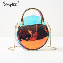 Simplee Transparent laser pvc travel accessories women Summer beach  handle accessories 2018 Metal chain waterproof accessories