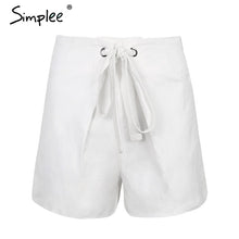 Simplee Tie up zipper plaid shorts women bottom Ring streetwear summer shorts 2018 Casual white zipper high waist shorts femme