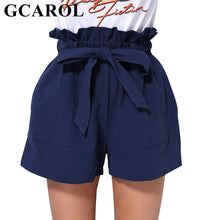 GCAROL 2018 New Women Wide Leg Shorts Cotton&Linen Fashion Casual Summer Sashes Shorts Elastic Waist Ultra Wide Leg Trousers