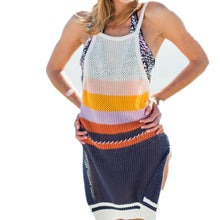 STRIPED CROCHET BEACH COVER UP
