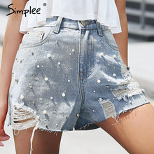 Simplee Casual ripped denim shorts women Fashion high waist femme shorts Streetwear zipper summer shorts