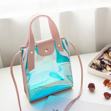 Summer Beach Women Shoulder Bag 2018 New Fashion Leather PVC Female Messenger Bags Laser  Girl Clear Transparent Totes Bags